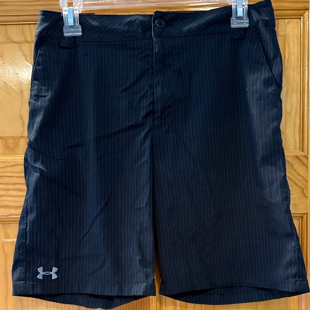 Under Armour Boys Black Pinstripe Athletic Shorts